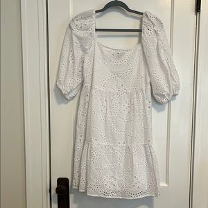 Sanctuary White Eyelet Puff Sleeve Dress